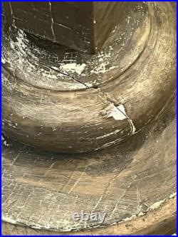 AAFA Antique Primitive Wood & Gesso Plinth Religious Stand Very Old C. 1800s