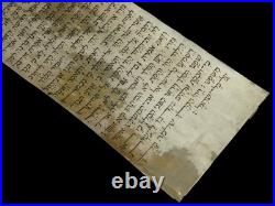 ANCIENT BIBLE SCROLL MANUSCRIPT FRAGMENT ON PARCHMENT I Kings Italy 19th