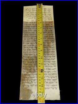 ANCIENT BIBLE SCROLL MANUSCRIPT FRAGMENT ON PARCHMENT I Kings Italy 19th