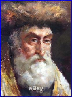 ANTAL PECZELY Reading Rabbi antique oil painting judaica jewish israeli art