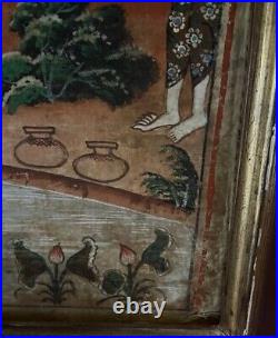 ANTIQUE 1800's TIBETAN Thangka PAINTING Asian Buddhist Religious Art