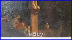 ANTIQUE 18c OIL PAINTING OF THE CRUCIFIXION