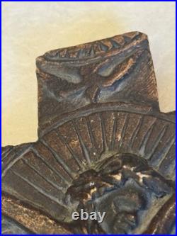 ANTIQUE 18th C. RELIGIOUS RELIC CRUCIFIX POTTERY CROSS