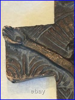 ANTIQUE 18th C. RELIGIOUS RELIC CRUCIFIX POTTERY CROSS