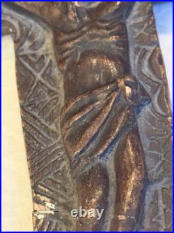 ANTIQUE 18th C. RELIGIOUS RELIC CRUCIFIX POTTERY CROSS