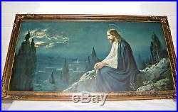 ANTIQUE 30's ART DECO CHRIST ON THE MOUNT of OLIVES by GIOVANNI RELIGIOUS JESUS