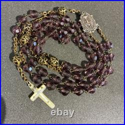 ANTIQUE ART DECO CZECH ITALIAN RELIGIOUS CATHOLIC ROSARY BEADS 1920s