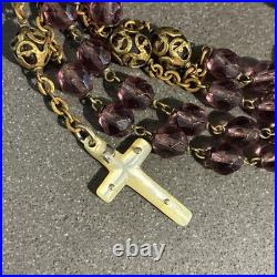 ANTIQUE ART DECO CZECH ITALIAN RELIGIOUS CATHOLIC ROSARY BEADS 1920s