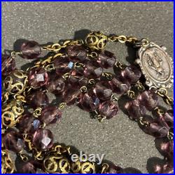 ANTIQUE ART DECO CZECH ITALIAN RELIGIOUS CATHOLIC ROSARY BEADS 1920s