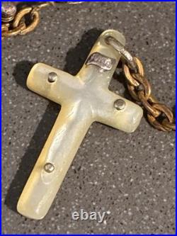 ANTIQUE ART DECO CZECH ITALIAN RELIGIOUS CATHOLIC ROSARY BEADS 1920s