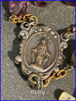ANTIQUE ART DECO CZECH ITALIAN RELIGIOUS CATHOLIC ROSARY BEADS 1920s