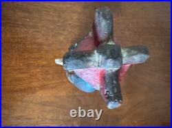 ANTIQUE CARVED WOOD RELIGIOUS STATUE 9 x 3 x 3 INCHES