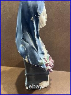 ANTIQUE CATHOLIC CHALKWARE Religious Bust St Teresa