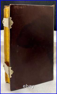 ANTIQUE'EUCOLOGIO ROMANO' BOOK (Spanish) SILVER CRUSADER ORNAMENT, GILDED EDGES