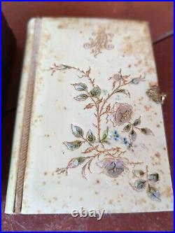ANTIQUE Italy Religious Book 1889 Mother of Pearl Accents Italian 385 pgs Small