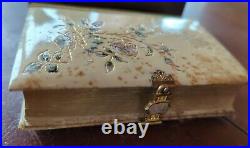 ANTIQUE Italy Religious Book 1889 Mother of Pearl Accents Italian 385 pgs Small