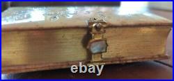 ANTIQUE Italy Religious Book 1889 Mother of Pearl Accents Italian 385 pgs Small