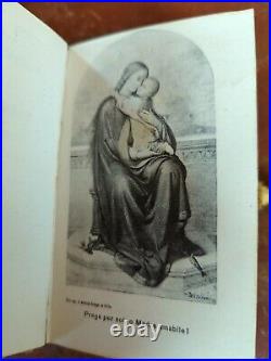 ANTIQUE Italy Religious Book 1889 Mother of Pearl Accents Italian 385 pgs Small