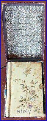 ANTIQUE Italy Religious Book 1889 Mother of Pearl Accents Italian 385 pgs Small