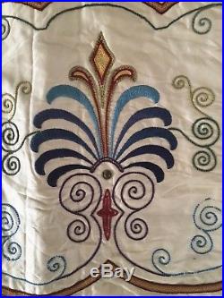 ANTIQUE SILK HAND EMBROIDERY ON SILK RELIGIOUS PANEL 130cm