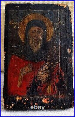 ANTIQUE STYLIAN of PAPHLAGONIA GREEK RELIGIOUS HANDPAINTED WOODEN ICON