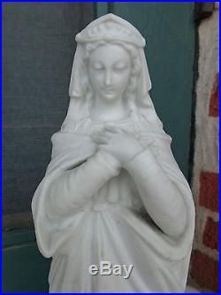 ANTIQUE VICTORIAN 19thC IMMACULATE CONCEPTION MARY RELIGIOUS PARIAN WARE STATUE