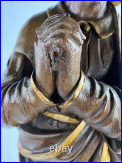 ARRIVES MAR 2024 36 Religious Antique Oak Wood Angel Statue/Sculpture St Peter