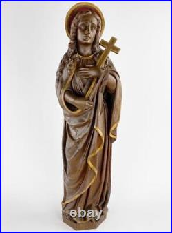 ARRIVES MARCH 2024 36 Religious Antique Oak Wood Statue/Sculpture of St Helena