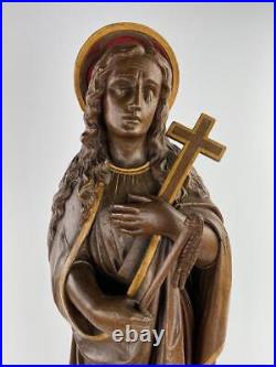 ARRIVES MARCH 2024 36 Religious Antique Oak Wood Statue/Sculpture of St Helena