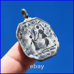 AWESOME 1600s GUARDIAN ANGEL RELIGIOUS MEDAL ANTIQUE JAMES THE MOOR SLAYER CHARM