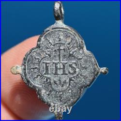 AWESOME 1600s LORETO VIRGIN MEDAL OLD ITALIAN 17th CENTURY IHS JESUIT MEDALLION