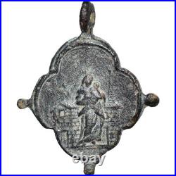 AWESOME 1600s LORETO VIRGIN MEDAL OLD ITALIAN 17th CENTURY IHS JESUIT MEDALLION