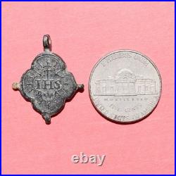 AWESOME 1600s LORETO VIRGIN MEDAL OLD ITALIAN 17th CENTURY IHS JESUIT MEDALLION