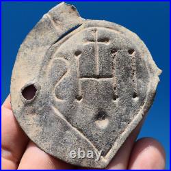 AWESOME 1600s SOCIETY OF JESUS MEDAL PLAQUE OLD 16th CENT IHS JESUIT MEDALLION