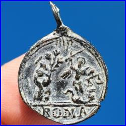 AWESOME 1600s ST MICHAEL ARCHANGEL MEDAL ANTIQUE ANGEL GABRIEL MEDALLION