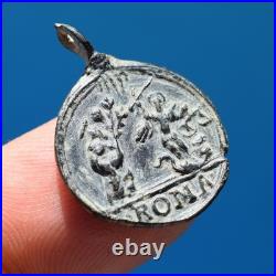 AWESOME 1600s ST MICHAEL ARCHANGEL MEDAL ANTIQUE ANGEL GABRIEL MEDALLION