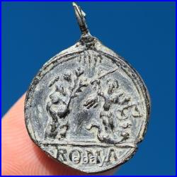 AWESOME 1600s ST MICHAEL ARCHANGEL MEDAL ANTIQUE ANGEL GABRIEL MEDALLION