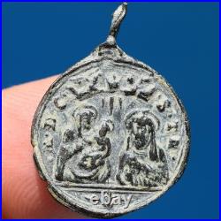 AWESOME 1600s ST MICHAEL ARCHANGEL MEDAL ANTIQUE ANGEL GABRIEL MEDALLION