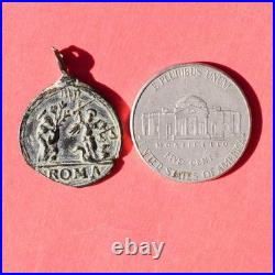 AWESOME 1600s ST MICHAEL ARCHANGEL MEDAL ANTIQUE ANGEL GABRIEL MEDALLION