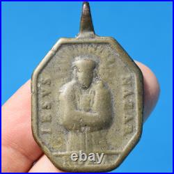 AWESOME 1700s ST MICHAEL ARCHANGEL MEDAL ANTIQUE JESUS SENTENCED MEDALLION