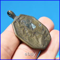 AWESOME 1700s ST MICHAEL ARCHANGEL MEDAL ANTIQUE JESUS SENTENCED MEDALLION