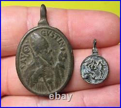 AWESOME LOT 5 ANTIQUE RELIGIOUS SPANISH MEDIEVAL MEDAL FOUND 16-17Th. C