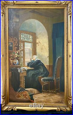 After Gustav Adolf Kuntz Ein Gruss aus der Welt, Oil Painting Antique