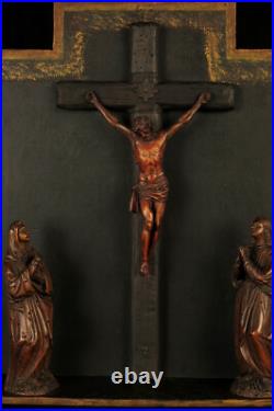Amazing Diorama Antique, Folk Art Religious circa 1880 Christ Cross