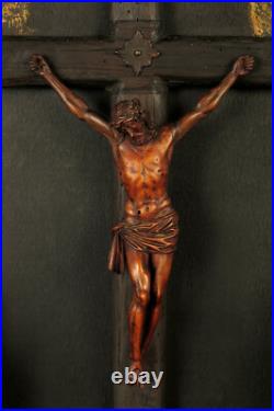 Amazing Diorama Antique, Folk Art Religious circa 1880 Christ Cross