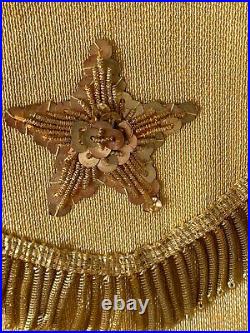 Ancien Rideau Devant Tabernacle Fil Dor Soie Sequins Antique Religious Fabric