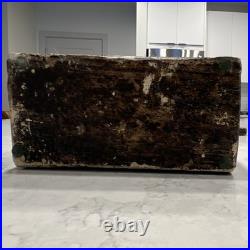 Ancient Antique Carved Stone Religious Relief Box. Notice the P with the halo