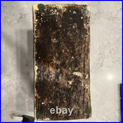 Ancient Antique Carved Stone Religious Relief Box. Notice the P with the halo