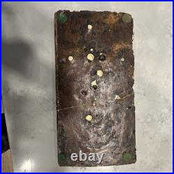 Ancient Antique Carved Stone Religious Relief Box. Notice the P with the halo