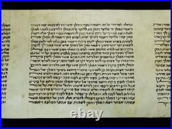 Ancient Bible Esther Scroll Manuscript Parchment /leaf From Italy 150 Years Old